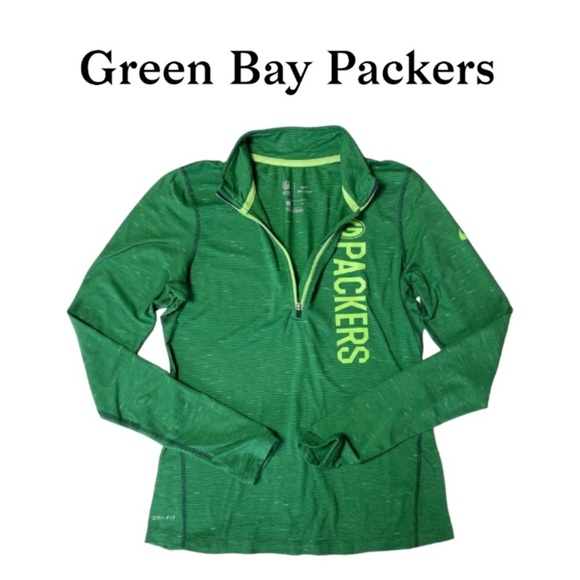 Nike Green Bay Packers Heathered Green Element Half-Zip Performance Jacket Sz S - Picture 2 of 16